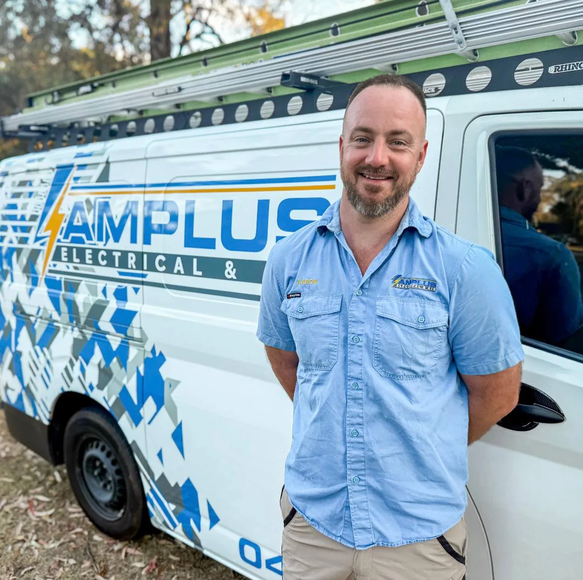 Aaron from Amplus Electrical and Air — licensed EV charger installer Capalaba and Brisbane Bayside