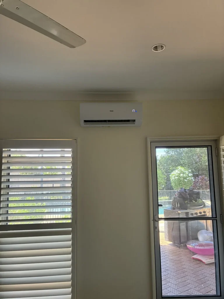 Split system condenser installed at a Cleveland home in the Redlands — Amplus Electrical & Air, ARCtick certified installer