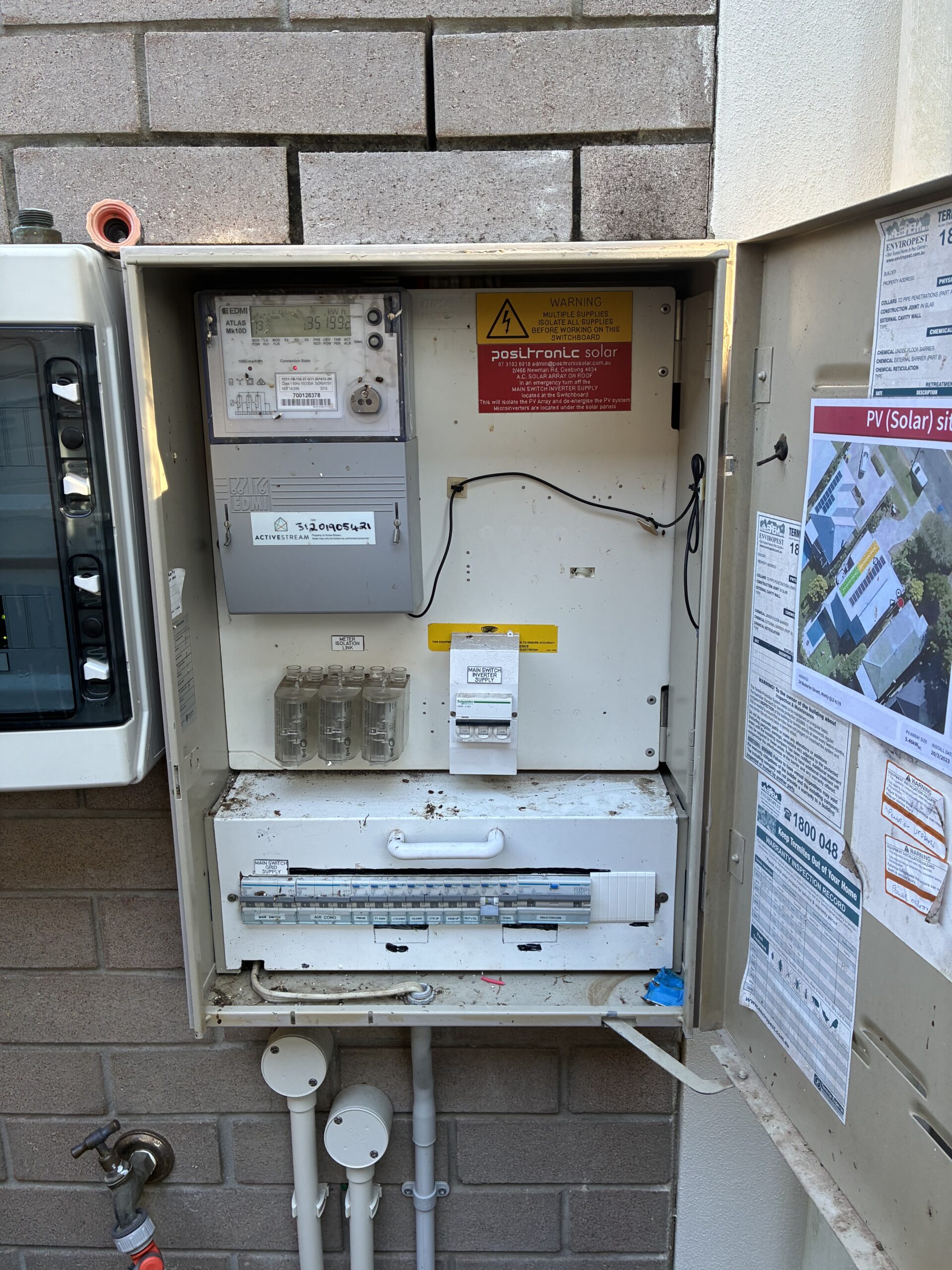 Old switchboard needing upgrade before EV charger installation Brisbane