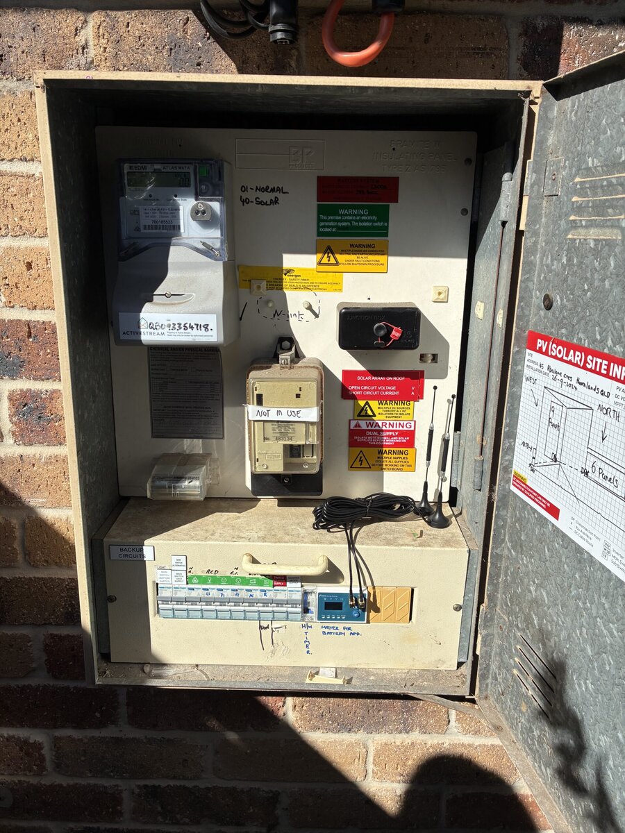 Modern switchboard with circuit breakers and RCD protection after upgrade from ceramic fuses in Brisbane home